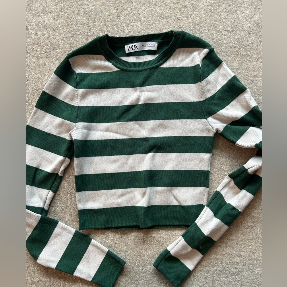 Zara striped cropped long sleeve